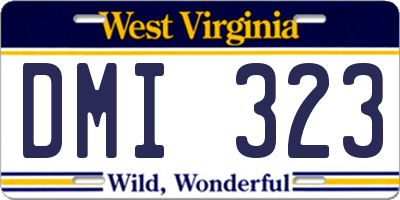 WV license plate DMI323