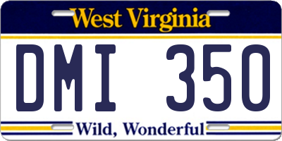 WV license plate DMI350