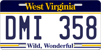 WV license plate DMI358