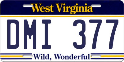 WV license plate DMI377