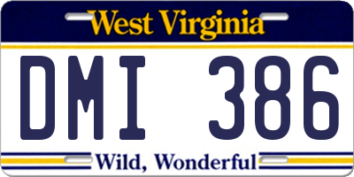 WV license plate DMI386