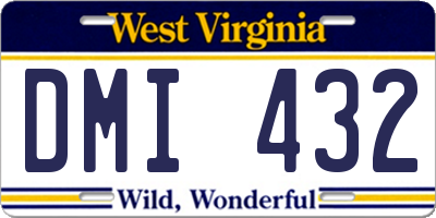 WV license plate DMI432