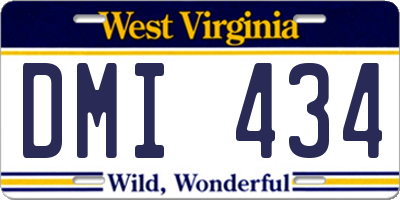 WV license plate DMI434