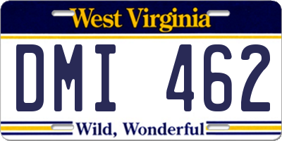 WV license plate DMI462