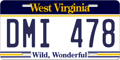 WV license plate DMI478