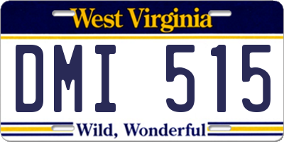 WV license plate DMI515