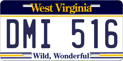 WV license plate DMI516