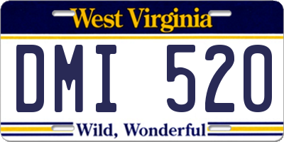 WV license plate DMI520