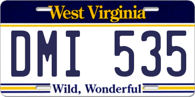 WV license plate DMI535