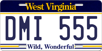 WV license plate DMI555