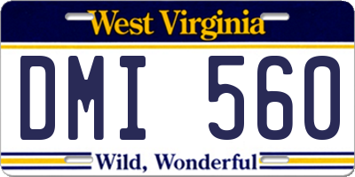 WV license plate DMI560