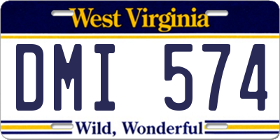 WV license plate DMI574