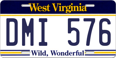 WV license plate DMI576