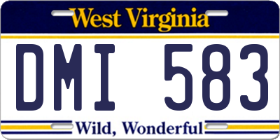 WV license plate DMI583
