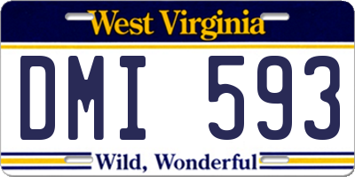 WV license plate DMI593