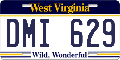 WV license plate DMI629