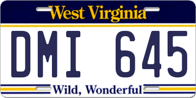 WV license plate DMI645