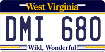 WV license plate DMI680