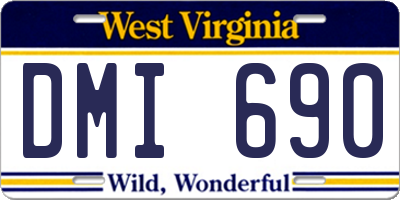 WV license plate DMI690