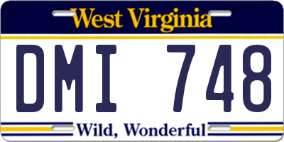 WV license plate DMI748