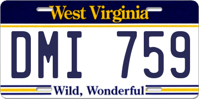 WV license plate DMI759