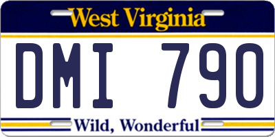 WV license plate DMI790