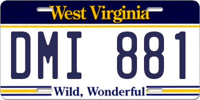WV license plate DMI881