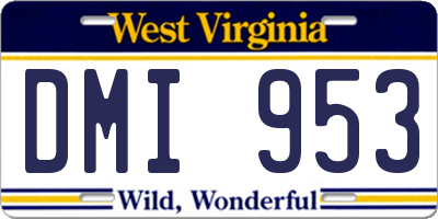 WV license plate DMI953