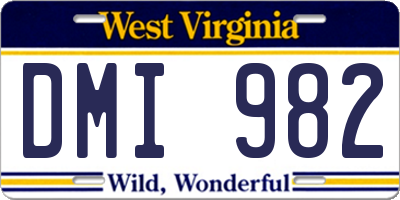 WV license plate DMI982
