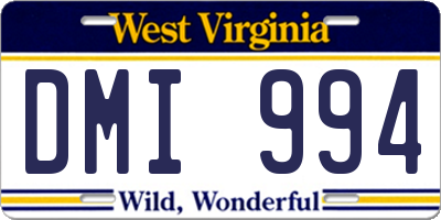 WV license plate DMI994