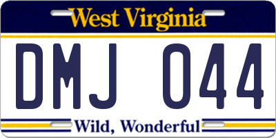 WV license plate DMJ044