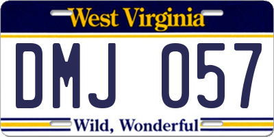 WV license plate DMJ057