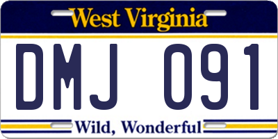 WV license plate DMJ091