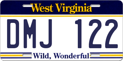 WV license plate DMJ122