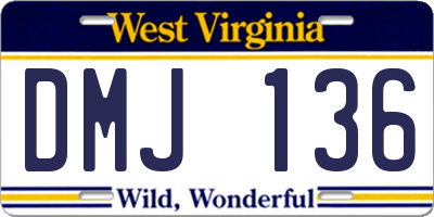 WV license plate DMJ136