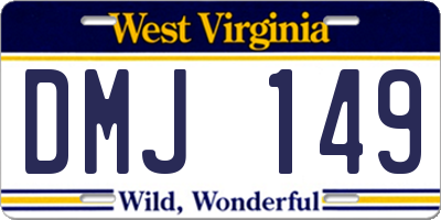 WV license plate DMJ149