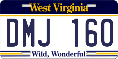 WV license plate DMJ160