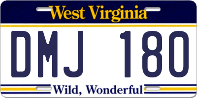 WV license plate DMJ180