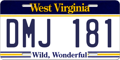 WV license plate DMJ181