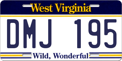 WV license plate DMJ195