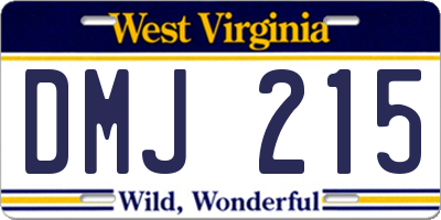 WV license plate DMJ215