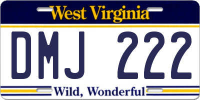WV license plate DMJ222