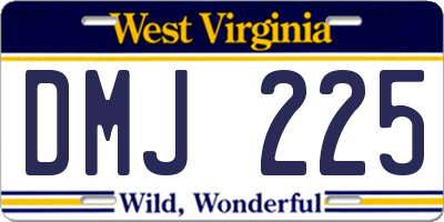 WV license plate DMJ225