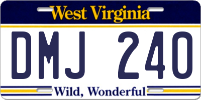 WV license plate DMJ240