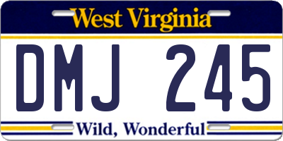 WV license plate DMJ245