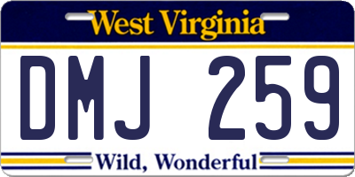 WV license plate DMJ259