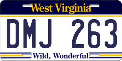 WV license plate DMJ263