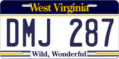 WV license plate DMJ287