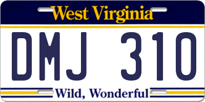 WV license plate DMJ310