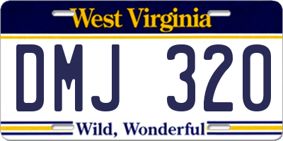 WV license plate DMJ320